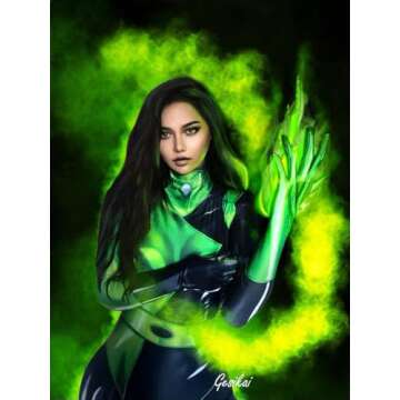 Gesikai Women Shego Cosplay Costume Super Villain Halloween Costume BodySuit Suit Jumpsuit for Adult...