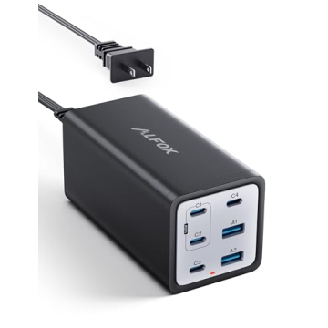 Alfox 200W USB C Charger - 6 Ports GaN PD Fast Charging Station for All Devices