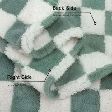 HOMRITAR Checkered Baby Blanket Soft Fuzzy 3D Design