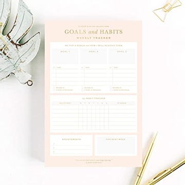 Bliss Collections Weekly Goal and Habit Tracker with Gold Foil