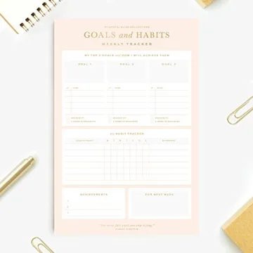 Bliss Collections Weekly Goal and Habit Tracker with Gold Foil