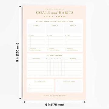 Bliss Collections Weekly Goal and Habit Tracker with Gold Foil