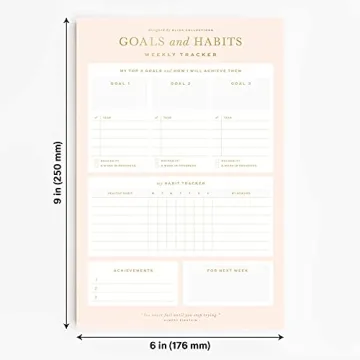 Bliss Collections Weekly Goal and Habit Tracker with Gold Foil