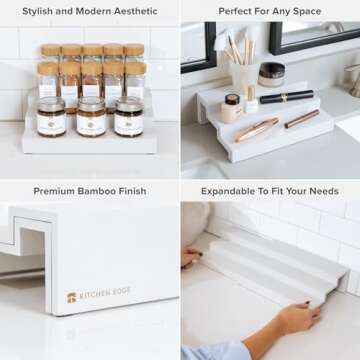 Expandable 3-Tier Spice Rack for Kitchen Storage