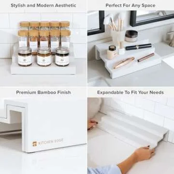 Expandable 3-Tier Spice Rack for Kitchen Storage
