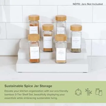 Expandable 3-Tier Spice Rack for Kitchen Storage