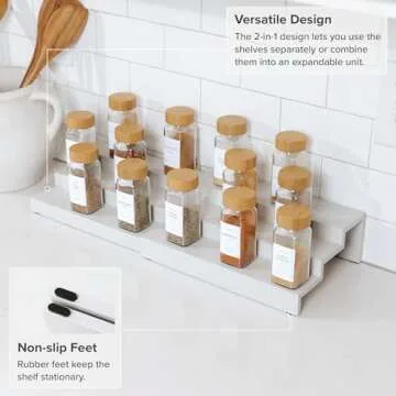 Expandable 3-Tier Spice Rack for Kitchen Storage