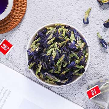Dried Butterfly Pea Flower Tea, 100% Natural Whole Butterfly Pea Flowers, Perfect for Food and Drinks, No Gmo, 80g