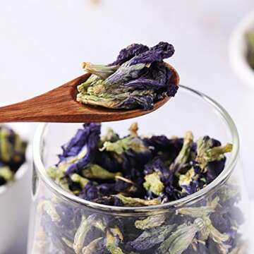 Dried Butterfly Pea Flower Tea, 100% Natural Whole Butterfly Pea Flowers, Perfect for Food and Drinks, No Gmo, 80g