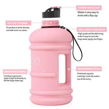 SOCOO 2.2L BPA-Free Water Jug for Fitness & Sports