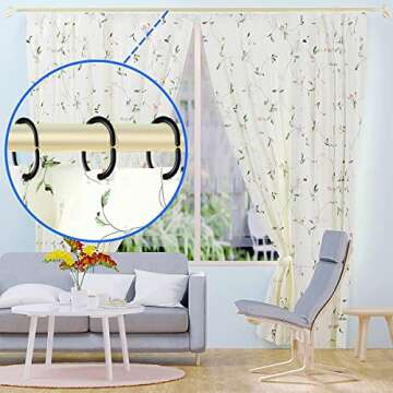 Black Shower Curtain Hooks,24 Packs Plastic Shower Curtain Rings,Shower Curtain Hooks Plastic for Bathroom Shower Window Rod,Durable C-Shaped Hanging Rings Rust Proof (Black)