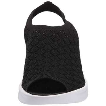 BZees womens Secret Wedge Sandal, black crochet, 6.5 M US