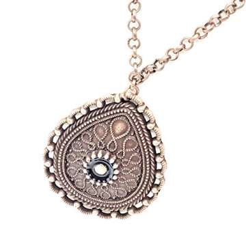 Mustard Seed Necklace, Antique Copper Mustard Seed Jewelry, Matthew 17 20 Mustard Seed Pendant, Ornate Teardrop Mustard Seed Necklace