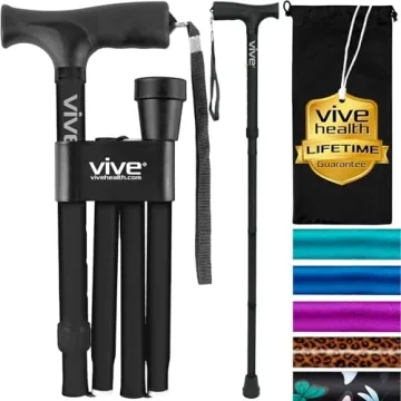 Vive Folding Cane - Stylish, Lightweight, and Ergonomic Walking Aid for All