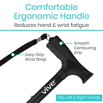 Lightweight Vive Folding Cane - Portable & Fashionable Walking Aid