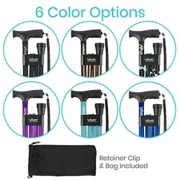 Lightweight Vive Folding Cane - Portable & Fashionable Walking Aid