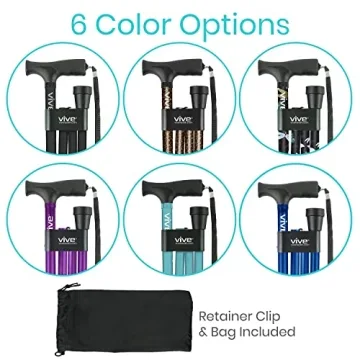 Lightweight Vive Folding Cane - Portable & Fashionable Walking Aid