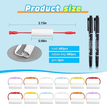 Crowye Waterproof Shoe Tags for Kids - 400 Pcs Durable Labels