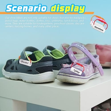 Crowye Waterproof Shoe Tags for Kids - 400 Pcs Durable Labels