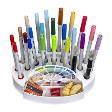 ArtBin 6974AG Desktop Accessory Storage with 24 Slots, [1] Art & Craft Organizer, White