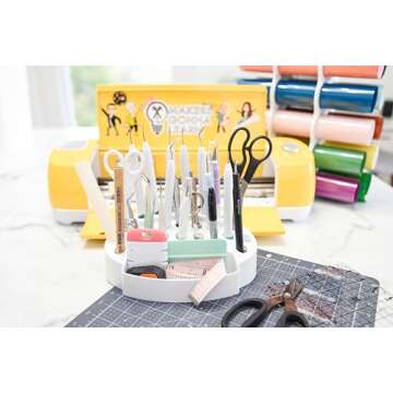 ArtBin 6974AG Desktop Accessory Storage with 24 Slots, [1] Art & Craft Organizer, White