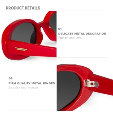 Mosanana Retro Oval Sunglasses for Trendy Women