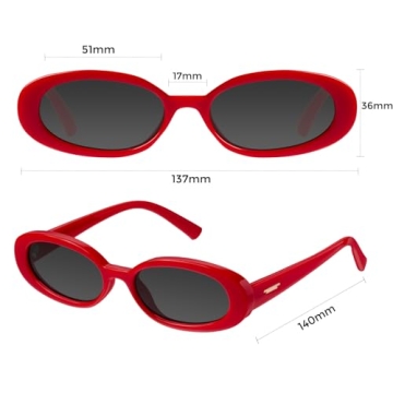 Mosanana Retro Oval Sunglasses for Trendy Women
