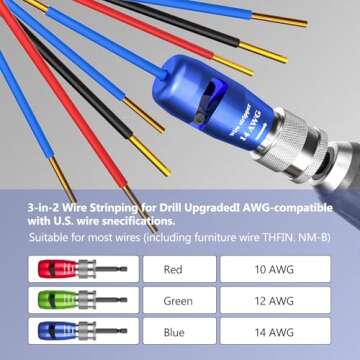 Wire Stripper for Drill, 2024 Electric Wire Stripping and Twisting Tool, Portable Professional Elect...