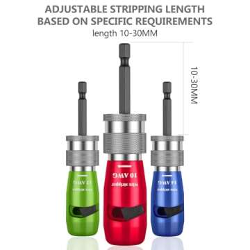 Wire Stripper for Drill, 2024 Electric Wire Stripping and Twisting Tool, Portable Professional Electrician Tool Set Drill Wire Stripper Cutter Tool for Power Drill, Cable Quick Stripping and Connector