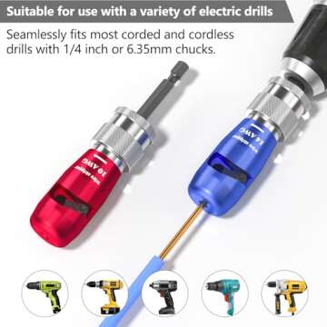 Wire Stripper for Drill, 2024 Electric Wire Stripping and Twisting Tool, Portable Professional Electrician Tool Set Drill Wire Stripper Cutter Tool for Power Drill, Cable Quick Stripping and Connector