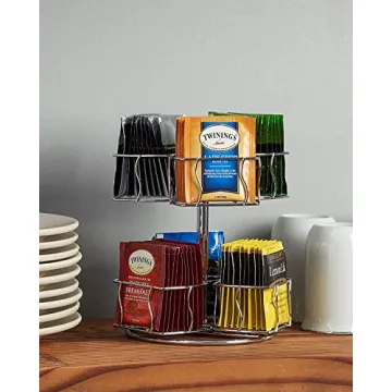 Nifty Tea Bag Spinning Carousel - 60 Bags, 360-Degree Spin