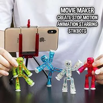 Zing Stikbots - Set of 4 Clear Animation Action Figures