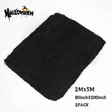 Halloween Creepy Cloth Black 2pcs, 80"x200", Halloween Party Decorations Clearance Spooky Halloween ...