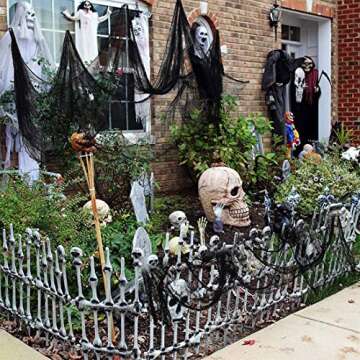 Halloween Creepy Cloth Black 2pcs, 80"x200", Halloween Party Decorations Clearance Spooky Halloween Outdoor Indoor Decorations Halloween Wall Decor Scary Gauze Cloth for Haunted House Patio Garden