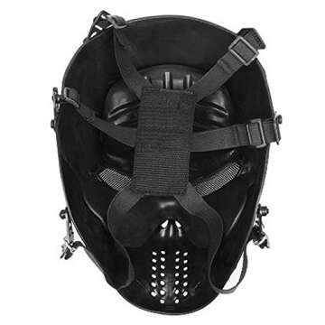 Airsoft Mask Full Face - Scary Skull Halloween Ghost Mask - Tactical Mask Skeleton with Metal Mesh Eye Protection - Horror Zombie Mask for BB Cs War Game Shooting Masquerade Cosplay Movie Props Party