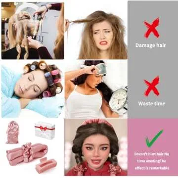 Eternal Hair Curler Heatless Set, Satin Heatless Curling Rod Headband, No Heat Rollers Hair Curlers for Long and Short Hair, Overnight Hair Curlers (pink)