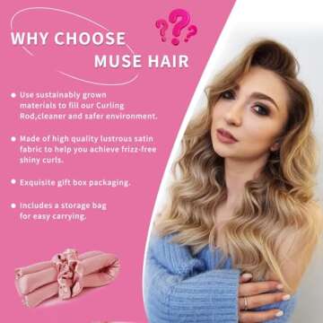 Eternal Hair Curler Heatless Set, Satin Heatless Curling Rod Headband, No Heat Rollers Hair Curlers for Long and Short Hair, Overnight Hair Curlers (pink)