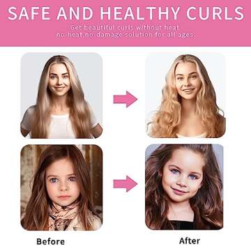 Eternal Hair Curler Heatless Set, Satin Heatless Curling Rod Headband, No Heat Rollers Hair Curlers for Long and Short Hair, Overnight Hair Curlers (pink)