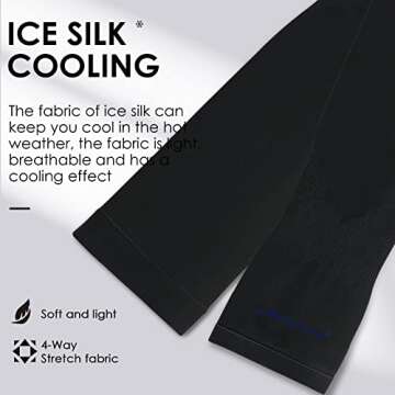 Achiou Arm Sun Sleeves Compression UV Protection Cooling for Men Women Summer Sunblock Basketball Football, Cover Arms Tattoo