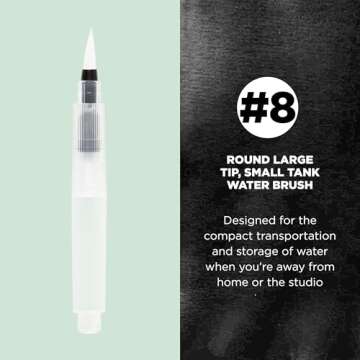 SAKURA Koi Water Brush - Water Brush for Watercolor - 4 ml Tank - Large Brush Tip