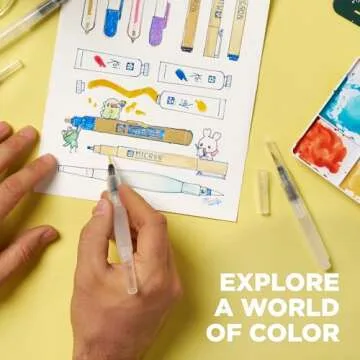 SAKURA Koi Water Brush - Water Brush for Watercolor - 4 ml Tank - Large Brush Tip