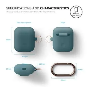 elago Silicone Case - Keychain Compatible with AirPods