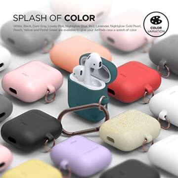 elago Silicone Case - Keychain Compatible with AirPods