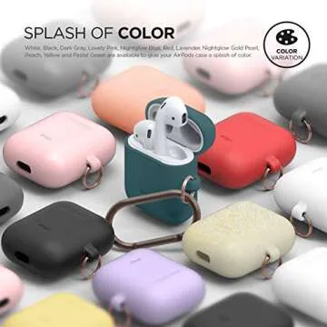 elago Silicone Case - Keychain Compatible with AirPods