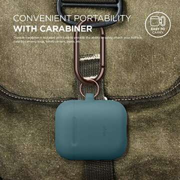 elago Silicone Case - Keychain Compatible with AirPods