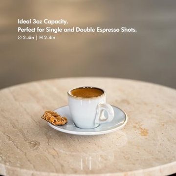 KIVY Stoneware Espresso Cups Set - Craft & Style in 4-Piece