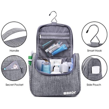 WANDF Hanging Toiletry Bag - Lightweight & Water-Resistant Organizer