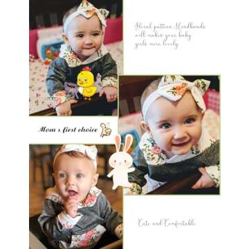 oklady Newborn Baby Girl Clothes Long Sleeve Flowers Hoodie Tops Infant Baby Girl Pants Outfits (A-Grey, 0-6 Months)