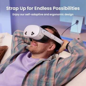 KIWI design K4 Comfort Head Strap Accessories for Meta/Oculus Quest 3/3S, Non-Battery Lightweight He...