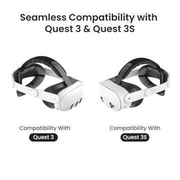 KIWI design K4 Comfort Head Strap Accessories for Meta/Oculus Quest 3/3S, Non-Battery Lightweight Head Strap